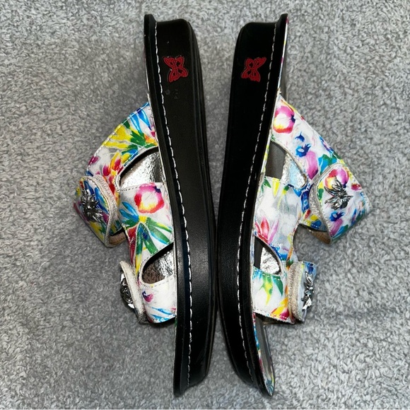 Alegria Red and Blue Mules Vibrant Slip-On Comfort - Picture 4 of 6